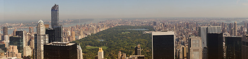 New York city skyline includes central park